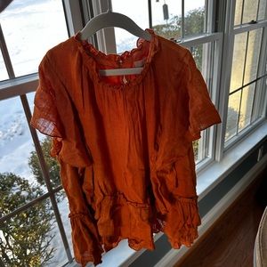 Moon River Ruffled Short Sleeve Top layered ruffle boho top flowy top